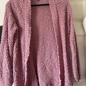 Cozy Pink Textured Women's Cardigan